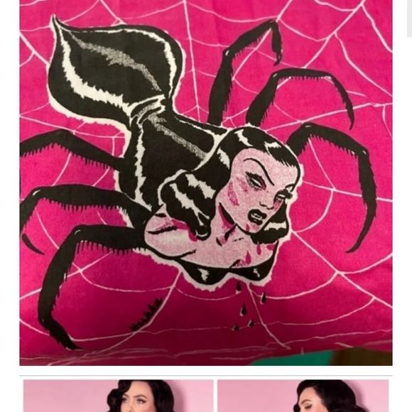 Vixen by Micheline Pitt Pink and Black Midi A-Line Skirt - Picture 6 of 6